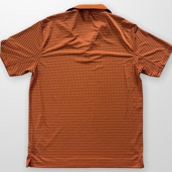 Nike Dri-Fit Golf Polo Shirt Orange & White Stripes Size Large - Picture 2 of 6